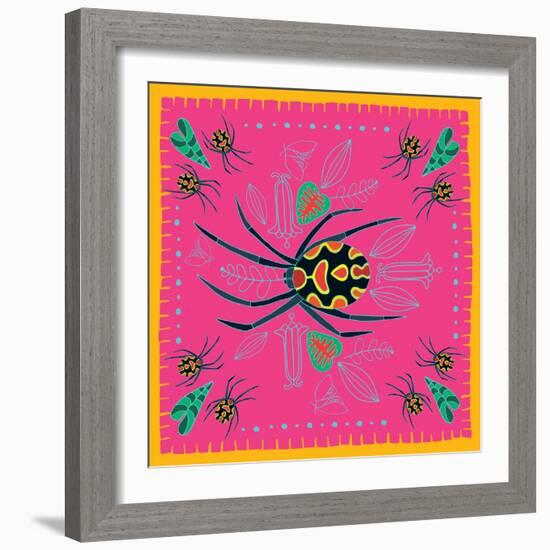 Spider, Pink Crab Spider-Belen Mena-Framed Giclee Print