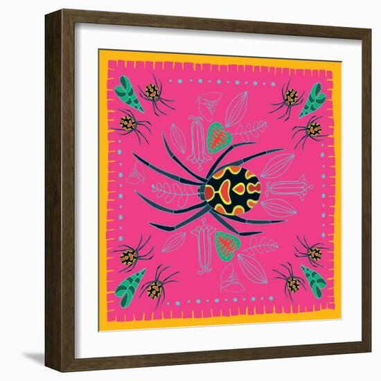 Spider, Pink Crab Spider-Belen Mena-Framed Giclee Print