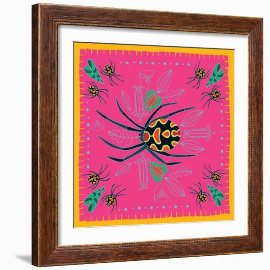 Spider, Pink Crab Spider-Belen Mena-Framed Giclee Print