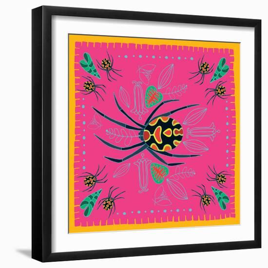 Spider, Pink Crab Spider-Belen Mena-Framed Giclee Print