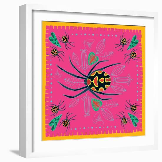 Spider, Pink Crab Spider-Belen Mena-Framed Giclee Print