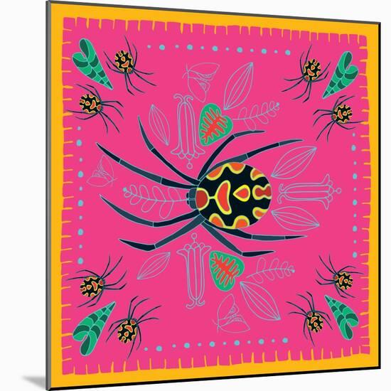 Spider, Pink Crab Spider-Belen Mena-Mounted Giclee Print