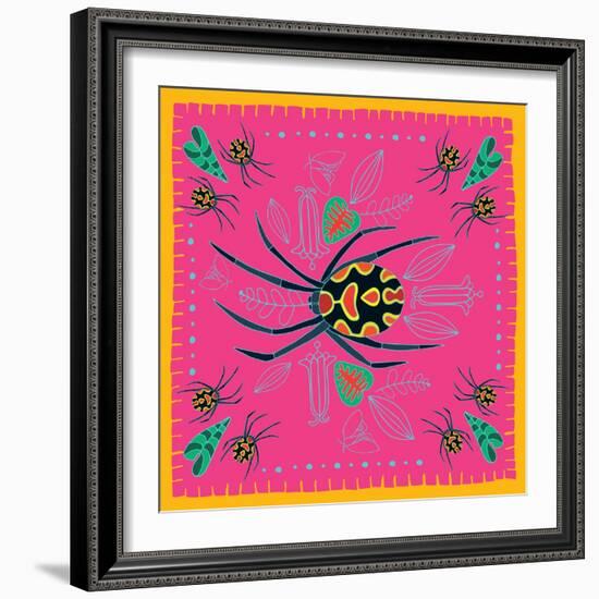 Spider, Pink Crab Spider-Belen Mena-Framed Giclee Print