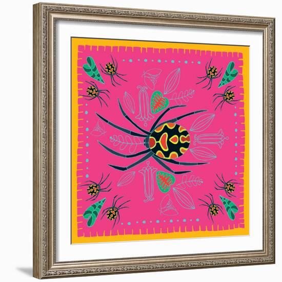 Spider, Pink Crab Spider-Belen Mena-Framed Giclee Print