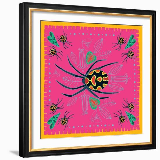 Spider, Pink Crab Spider-Belen Mena-Framed Giclee Print