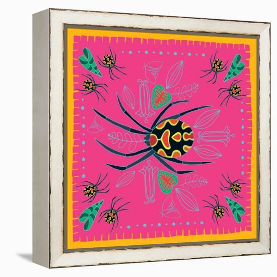 Spider, Pink Crab Spider-Belen Mena-Framed Premier Image Canvas