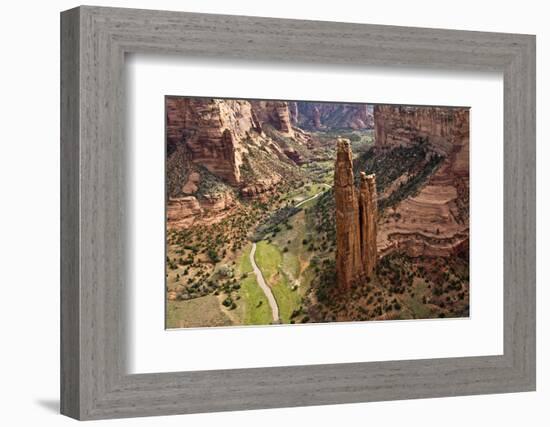 Spider Rock Viewpoint and Canyon de Chelly River, Chinle, Arizona-Michel Hersen-Framed Photographic Print