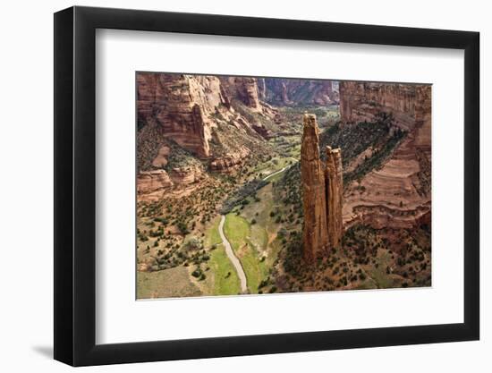 Spider Rock Viewpoint and Canyon de Chelly River, Chinle, Arizona-Michel Hersen-Framed Photographic Print