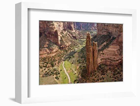 Spider Rock Viewpoint and Canyon de Chelly River, Chinle, Arizona-Michel Hersen-Framed Photographic Print