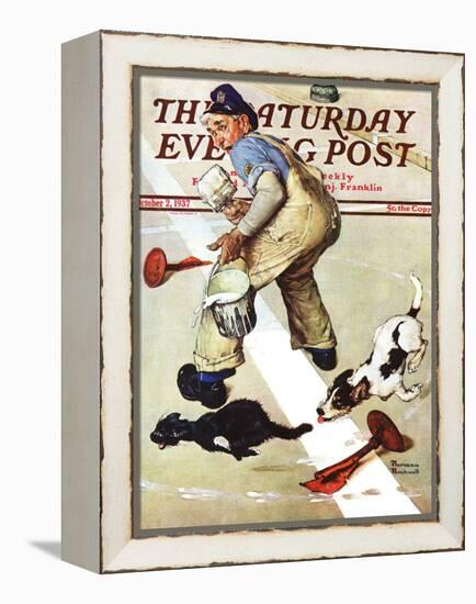 "Spilled Paint" Saturday Evening Post Cover, October 2,1937-Norman Rockwell-Framed Premier Image Canvas