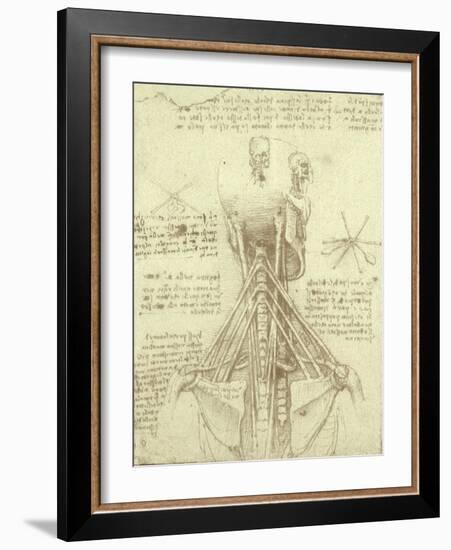 Spinal Column Study-Leonardo da Vinci-Framed Giclee Print