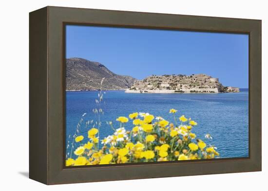 Spinalonga Island (Kalidon), Former Leper Colony, Gulf of Mirabello-Markus Lange-Framed Premier Image Canvas