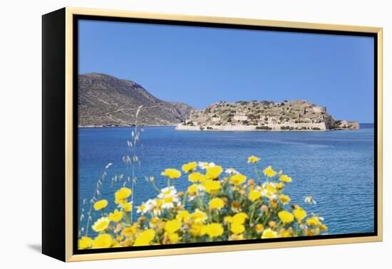 Spinalonga Island (Kalidon), Former Leper Colony, Gulf of Mirabello-Markus Lange-Framed Premier Image Canvas