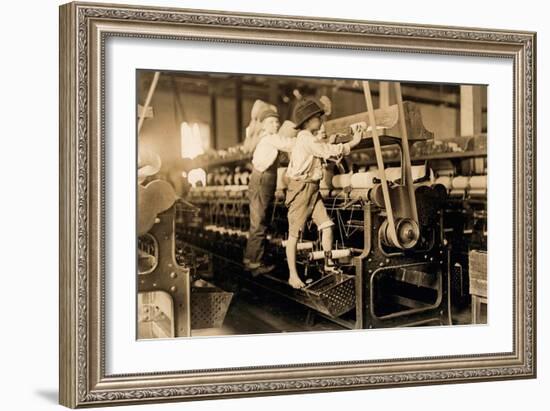 Spindle Boys in Georgia Cotton Mill C. 1909 (Photo)-Lewis Wickes Hine-Framed Giclee Print