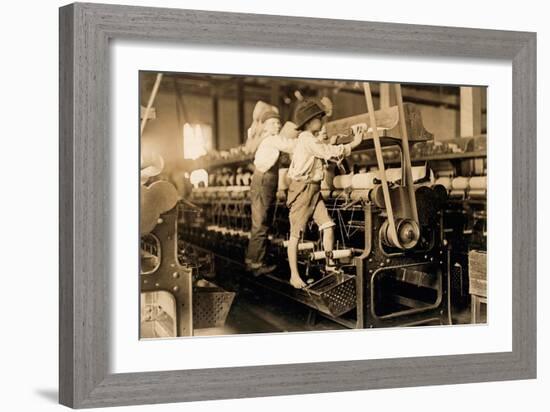 Spindle Boys in Georgia Cotton Mill C. 1909 (Photo)-Lewis Wickes Hine-Framed Giclee Print