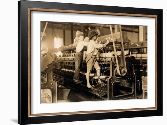 Spindle Boys in Georgia Cotton Mill C. 1909 (Photo)-Lewis Wickes Hine-Framed Giclee Print