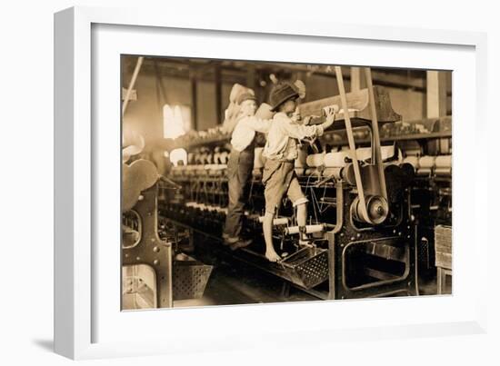 Spindle Boys in Georgia Cotton Mill C. 1909 (Photo)-Lewis Wickes Hine-Framed Giclee Print