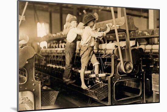 Spindle Boys in Georgia Cotton Mill C. 1909 (Photo)-Lewis Wickes Hine-Mounted Giclee Print