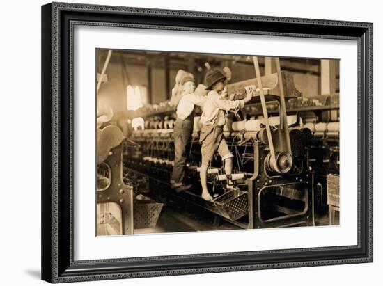 Spindle Boys in Georgia Cotton Mill C. 1909 (Photo)-Lewis Wickes Hine-Framed Giclee Print