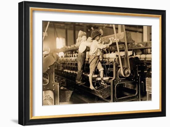 Spindle Boys in Georgia Cotton Mill C. 1909 (Photo)-Lewis Wickes Hine-Framed Giclee Print