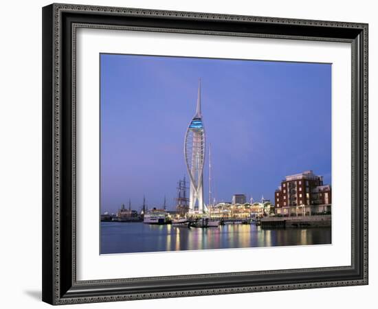 Spinnaker Tower at Twilight, Gunwharf Quays, Portsmouth, Hampshire, England, United Kingdom-Jean Brooks-Framed Photographic Print