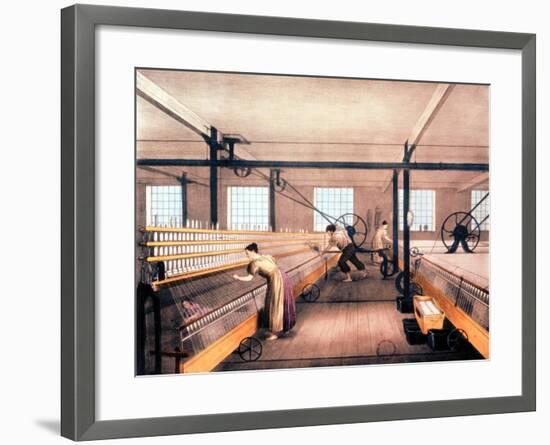 Spinning Cotton with Self-Acting Mules of the Type in 1825-null-Framed Giclee Print