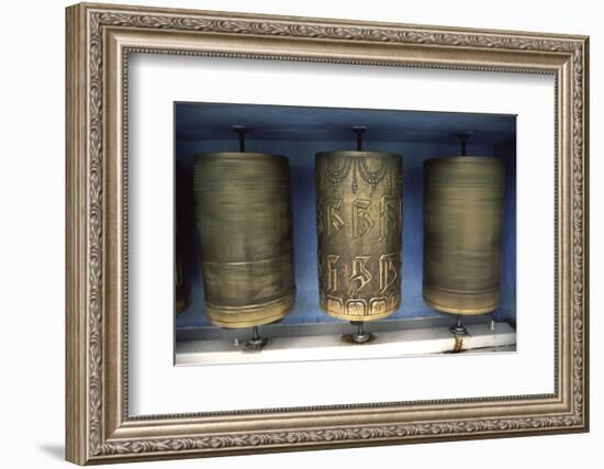 Spinning Prayer Wheels Is Said to Send Your Prayers to Heaven for Tibetan Buddhists-Paul Dymond-Framed Photographic Print