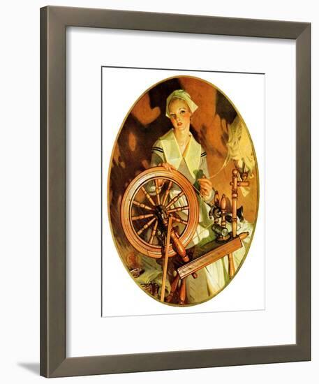 "Spinning Wheel,"March 14, 1931-Joseph Christian Leyendecker-Framed Giclee Print