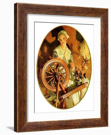 "Spinning Wheel,"March 14, 1931-Joseph Christian Leyendecker-Framed Giclee Print