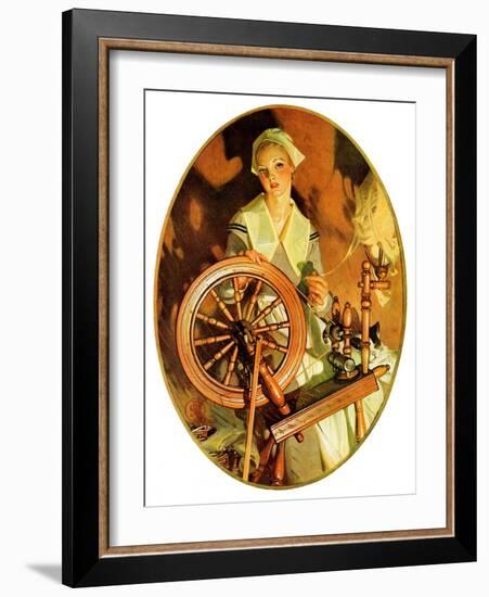 "Spinning Wheel,"March 14, 1931-Joseph Christian Leyendecker-Framed Giclee Print