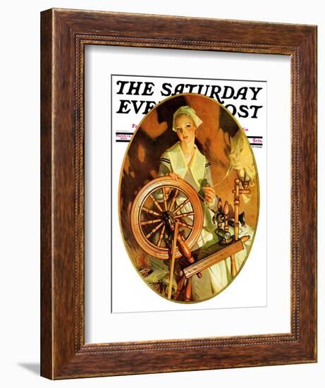 "Spinning Wheel," Saturday Evening Post Cover, March 14, 1931-Joseph Christian Leyendecker-Framed Giclee Print