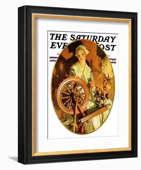 "Spinning Wheel," Saturday Evening Post Cover, March 14, 1931-Joseph Christian Leyendecker-Framed Giclee Print