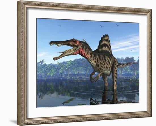 Spinosaurus Dinosaur, Artwork-Walter Myers-Framed Photographic Print