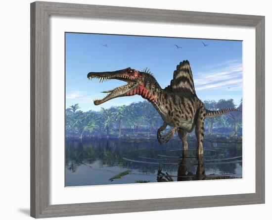 Spinosaurus Dinosaur, Artwork-Walter Myers-Framed Photographic Print