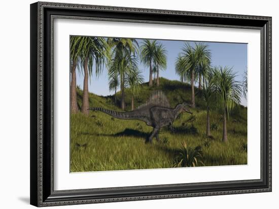 Spinosaurus Hunting in an Open Field-null-Framed Art Print