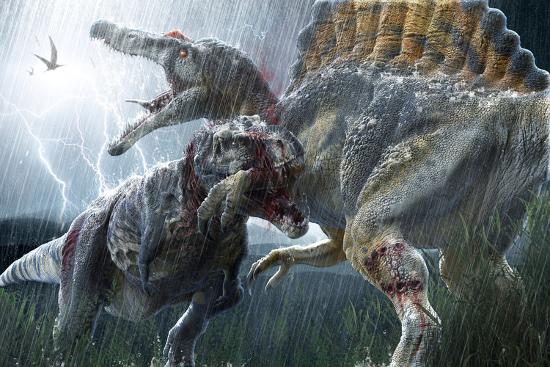 spinosaurus vs tyrannosaurus art