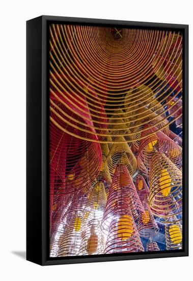 Spiral Incense Sticks at Ong Temple, Can Tho, Mekong Delta, Vietnam, Indochina-Yadid Levy-Framed Premier Image Canvas