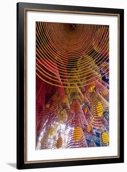 Spiral Incense Sticks at Ong Temple, Can Tho, Mekong Delta, Vietnam, Indochina-Yadid Levy-Framed Photographic Print