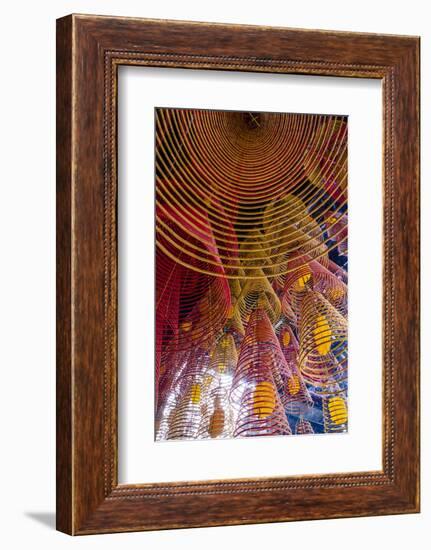 Spiral Incense Sticks at Ong Temple, Can Tho, Mekong Delta, Vietnam, Indochina-Yadid Levy-Framed Photographic Print