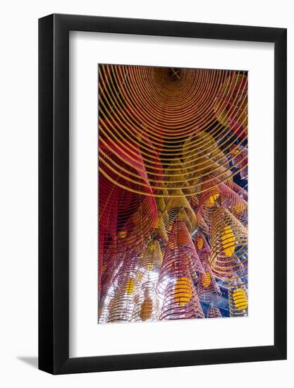 Spiral Incense Sticks at Ong Temple, Can Tho, Mekong Delta, Vietnam, Indochina-Yadid Levy-Framed Photographic Print