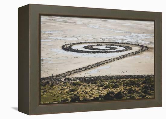 Spiral Jetty, Earthwork Sculpture By Late Robert Smithson, NE Shore Great Salt Lake Rozel Point, UT-Louis Arevalo-Framed Premier Image Canvas