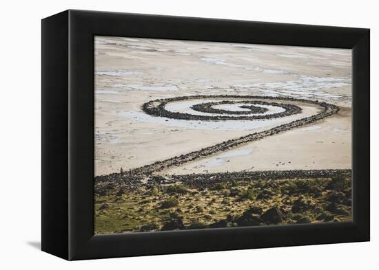 Spiral Jetty, Earthwork Sculpture By Late Robert Smithson, NE Shore Great Salt Lake Rozel Point, UT-Louis Arevalo-Framed Premier Image Canvas