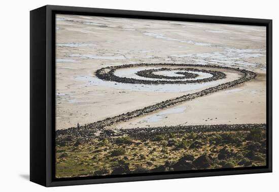 Spiral Jetty, Earthwork Sculpture By Late Robert Smithson, NE Shore Great Salt Lake Rozel Point, UT-Louis Arevalo-Framed Premier Image Canvas