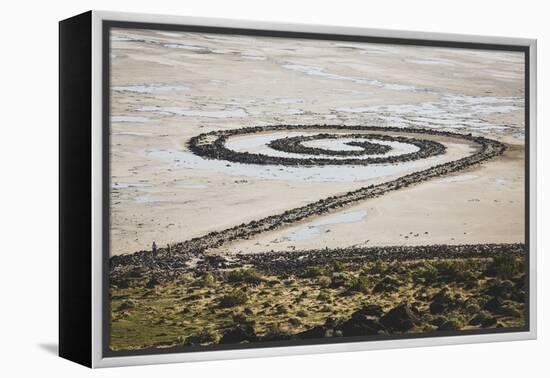 Spiral Jetty, Earthwork Sculpture By Late Robert Smithson, NE Shore Great Salt Lake Rozel Point, UT-Louis Arevalo-Framed Premier Image Canvas