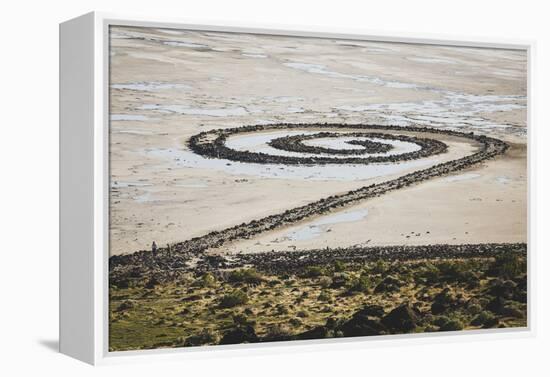 Spiral Jetty, Earthwork Sculpture By Late Robert Smithson, NE Shore Great Salt Lake Rozel Point, UT-Louis Arevalo-Framed Premier Image Canvas