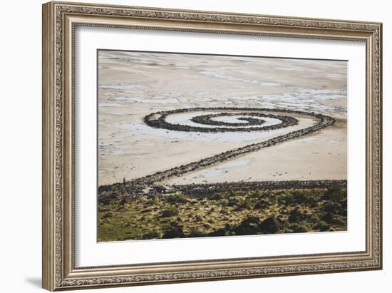 Spiral Jetty, Earthwork Sculpture By Late Robert Smithson, NE Shore Great Salt Lake Rozel Point, UT-Louis Arevalo-Framed Photographic Print