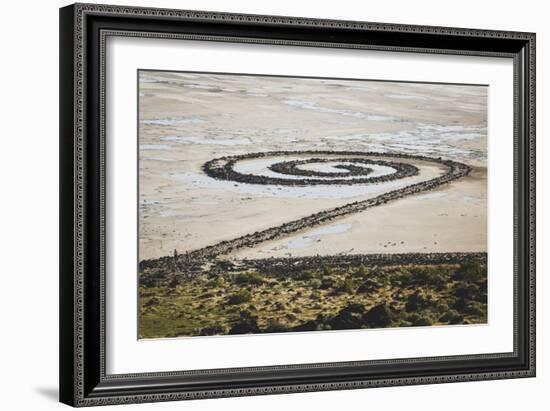 Spiral Jetty, Earthwork Sculpture By Late Robert Smithson, NE Shore Great Salt Lake Rozel Point, UT-Louis Arevalo-Framed Photographic Print