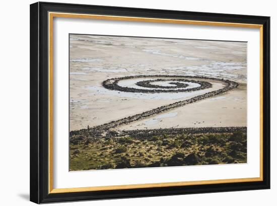 Spiral Jetty, Earthwork Sculpture By Late Robert Smithson, NE Shore Great Salt Lake Rozel Point, UT-Louis Arevalo-Framed Photographic Print