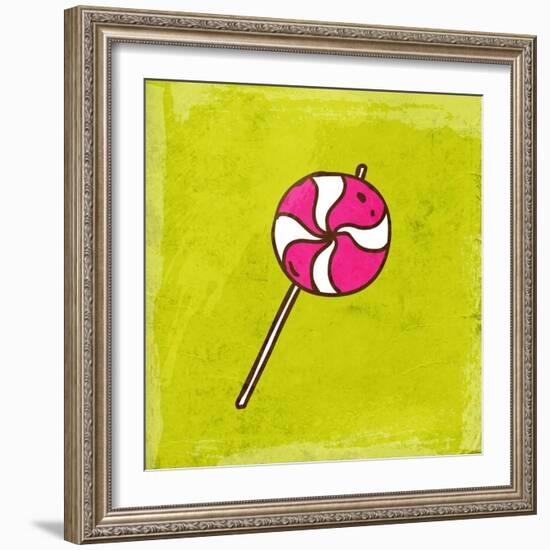 Spiral Lollipop Sweet Candy-Ozerina Anna-Framed Art Print