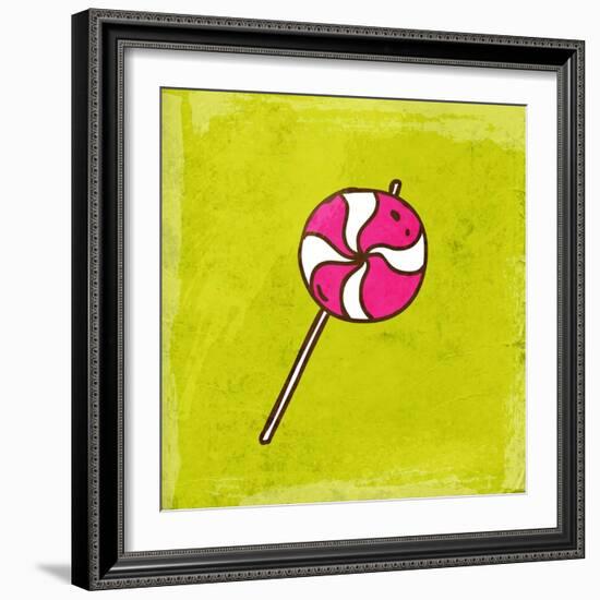 Spiral Lollipop Sweet Candy-Ozerina Anna-Framed Art Print